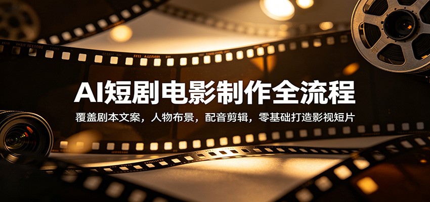 AI短剧电影制作全流程：覆盖剧本文案，人物布景，配音剪辑，零基础打造影视短片-KJ分享