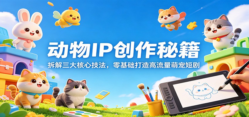 动物IP创作秘籍:拆解三大核心技法,零基础打造高流量萌宠短剧-KJ分享