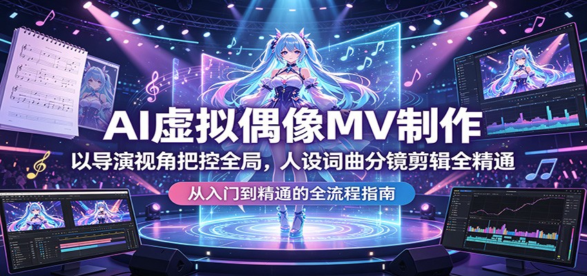 AI虚拟偶像MV制作：以导演视角把控全局，人设词曲分镜剪辑全精通-KJ分享