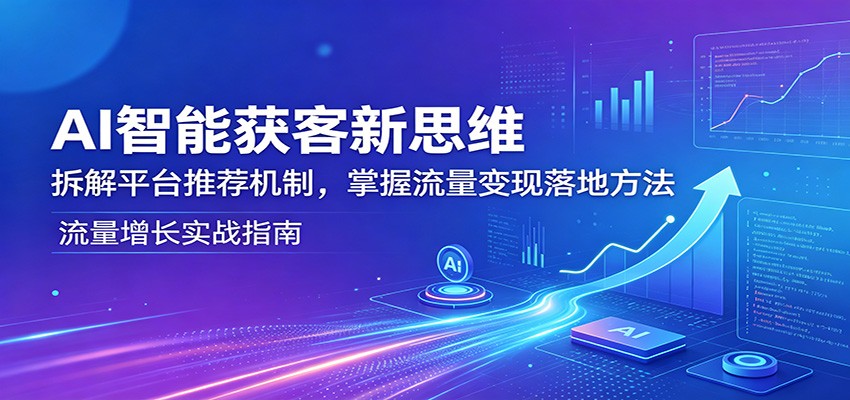AI智能获客新思维：拆解平台推荐机制，掌握流量变现落地方法-KJ分享