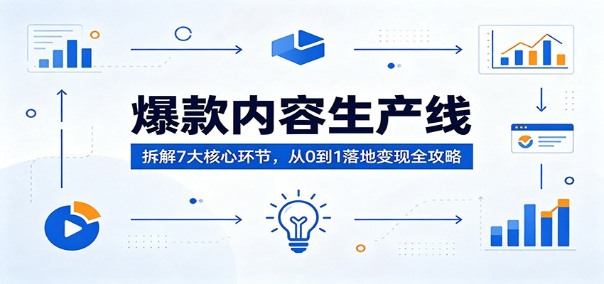 爆款内容生产线：拆解7大核心环节，从0到1落地变现全攻略-KJ分享