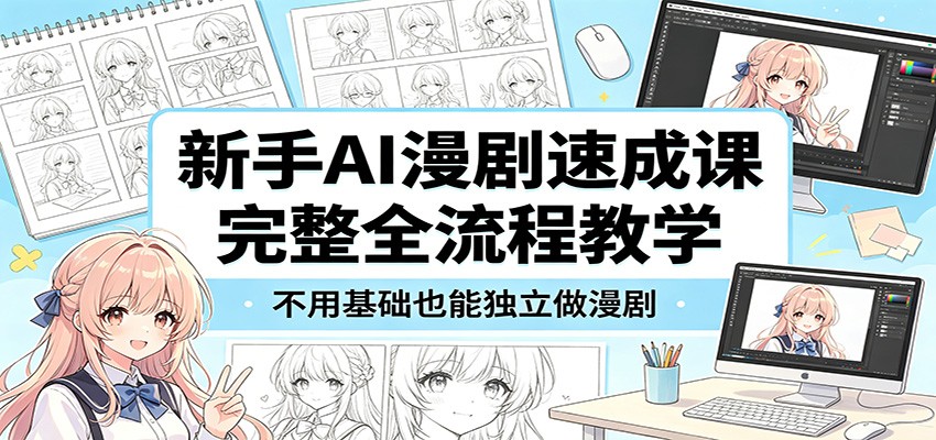 新手AI漫剧速成课：完整全流程教学，不用基础也能独立做漫剧-KJ分享