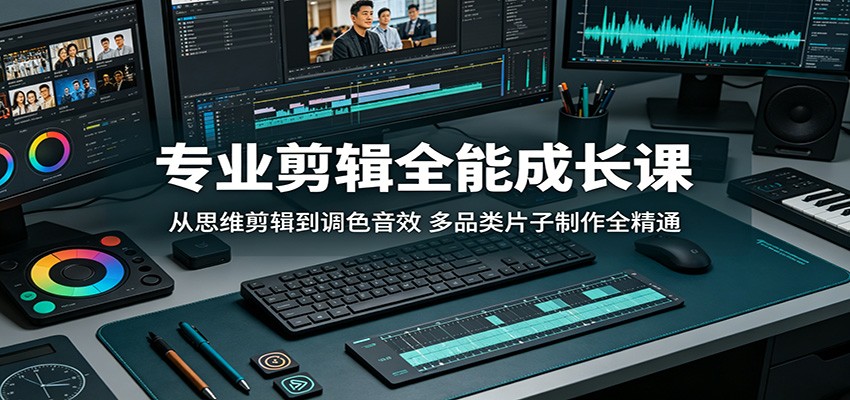 专业剪辑全能成长课:从思维剪辑到调色音效,多品类片子制作全精通-KJ分享