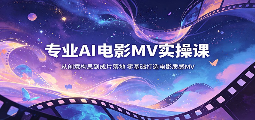 专业AI电影MV实操课:从创意构思到成片落地,零基础打造电影质感MV-KJ分享