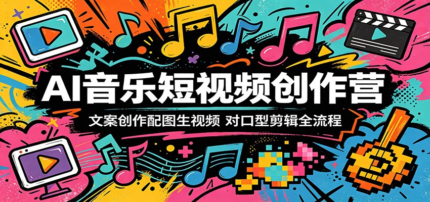 AI音乐短视频创作营:文案创作配图生视频,对口型剪辑全流程-KJ分享