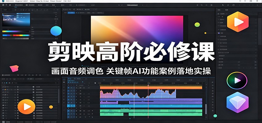 剪映高阶必修课：画面音频调色，关键帧AI功能案例落地实操-KJ分享
