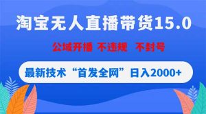 淘宝无人直播带货15.0,不封号,不违规,公域玩法,首发全网日入2000+-KJ分享