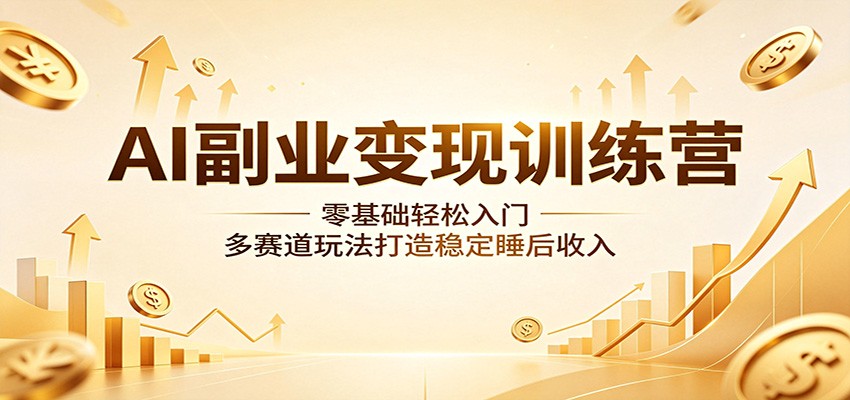 AI副业变现训练营:零基础轻松入门,多赛道玩法打造稳定睡后收入-KJ分享