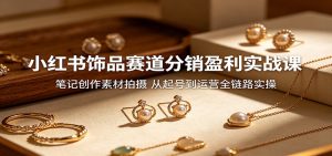 小红书饰品赛道分销盈利实战课:笔记创作素材拍摄,从起号到运营全链路实操-KJ分享