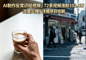 AI制作反常识短视频,72条视频涨粉102.4W,流量火爆,详细项目拆解-KJ分享