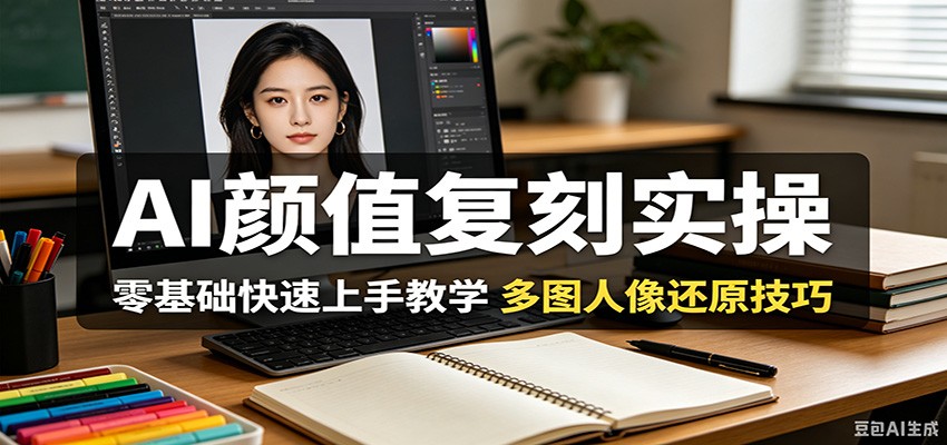 AI颜值复刻实操,零基础快速上手教学,多图人像还原技巧-KJ分享