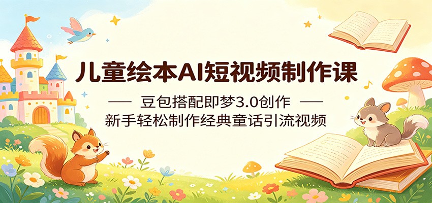 儿童绘本AI短视频制作课：豆包搭配即梦3.0创作，新手轻松制作经典童话引流视频-KJ分享