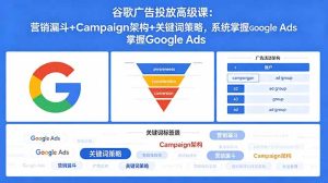 谷歌广告投放高级课：营销漏斗+Campaign架构+关键词策略，系统掌握Google Ads-KJ分享