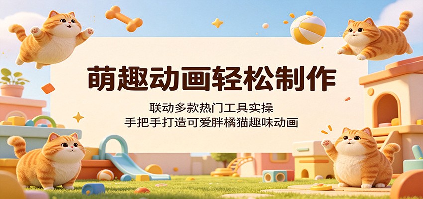 萌趣动画轻松制作，联动多款热门工具实操，手把手打造可爱胖橘猫趣味动画-KJ分享