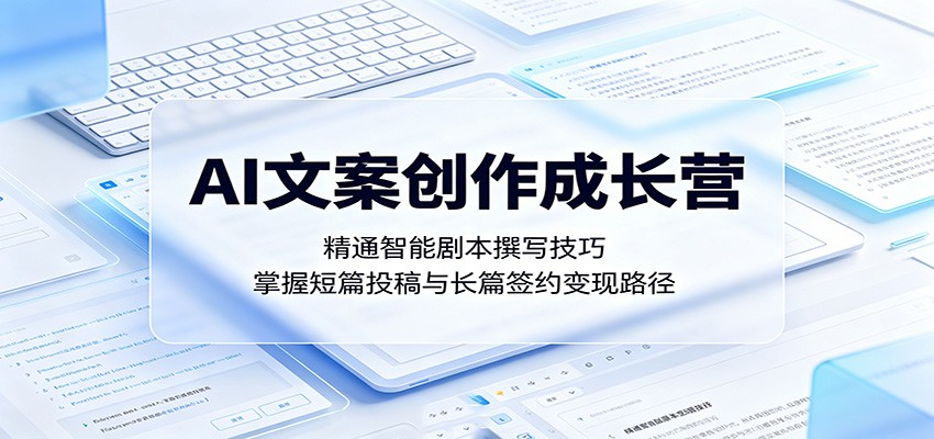 AI文案创作成长营：精通智能剧本撰写技巧，掌握短篇投稿与长篇签约变现路径-KJ分享