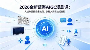2026全新蓝海AIGC漫剧课:人设分镜配音全流程,快速入局高变现赛道-KJ分享
