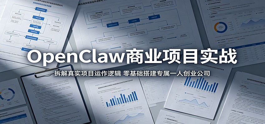 OpenClaw商业项目实战：拆解真实项目运作逻辑，零基础搭建专属一人创业公司-KJ分享