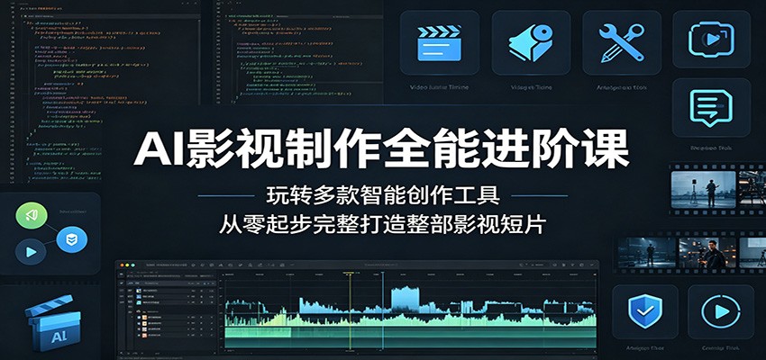 AI影视制作全能进阶课：玩转多款智能创作工具，从零起步完整打造整部影视短片-KJ分享
