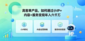 高客单产品，如何通过小IP+内容+服务变现年入六干W-KJ分享