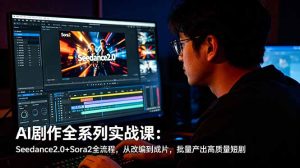 AI剧作全系列实战课:Seedance2.0+Sora2全流程,从改编到成片,批量产出高质量短剧-KJ分享