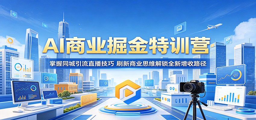 AI商业掘金特训营：掌握同城引流直播技巧，刷新商业思维解锁全新增收路径-KJ分享