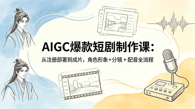 AIGC爆款短剧制作课：从注册部署到成片，角色形象+分镜+配音全流程-KJ分享