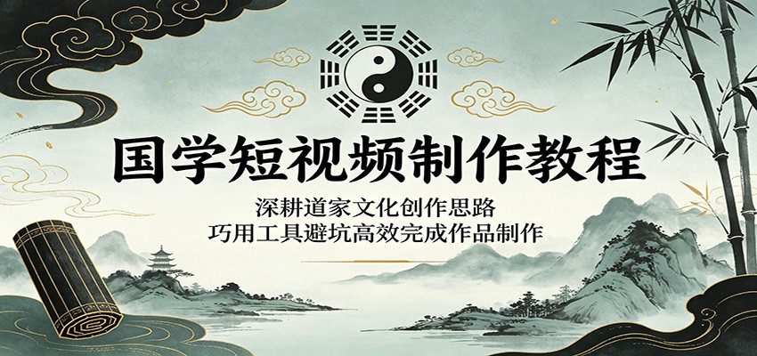 国学短视频制作教程：深耕道家文化创作思路，巧用工具避坑高效完成作品制作-KJ分享