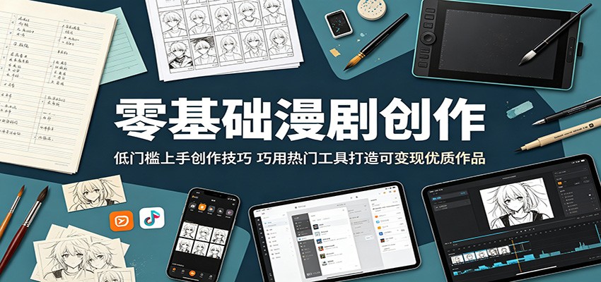 零基础漫剧创作:低门槛上手创作技巧,巧用热门工具打造可变现优质作品-KJ分享