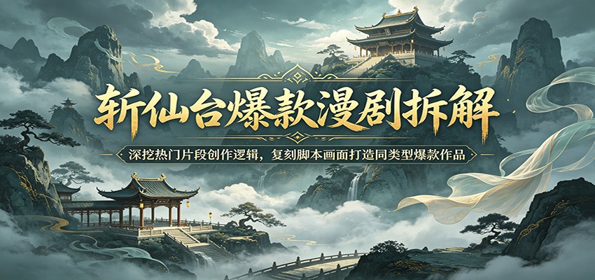 斩仙台爆款漫剧拆解：深挖热门片段创作逻辑，复刻脚本画面打造同类型爆款作品-KJ分享