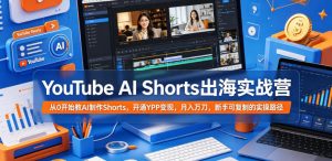YouTube AI Shorts出海实战营，从0开始教AI制作Shorts，开通YPP变现，月入万刀，新手可复制的实操路径-KJ分享