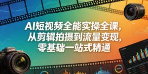 AI短视频全能实操全课，从剪辑拍摄到流量变现，零基础一站式精通-KJ分享