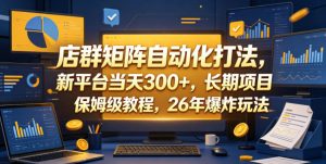 店群矩阵自动化打法,新平台当天300+,长期项目,保姆级教程,26年爆炸玩法【揭秘】-KJ分享