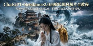 ChatGPT+Seedance2.0白蛇传国风短片全教程|AI脚本撰写+高清出图+视频生成,零基础打造古风原创影视短片-KJ分享