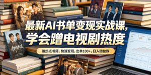 最新AI书单变现实战课，学会蹭电视剧热度，追热点书籍，快速变现，出单100+，日入四位数-KJ分享