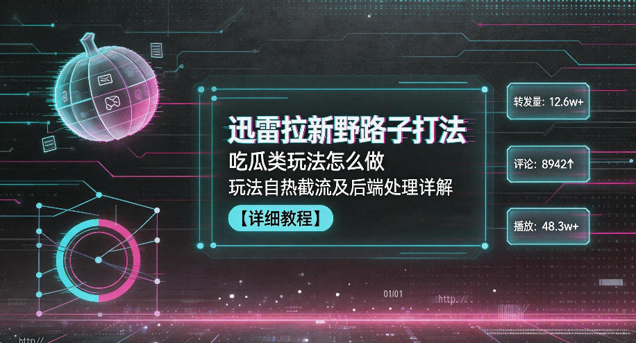 迅雷拉新野路子打法，吃瓜类玩法怎么做，玩法自热截流及后端处理详解-KJ分享