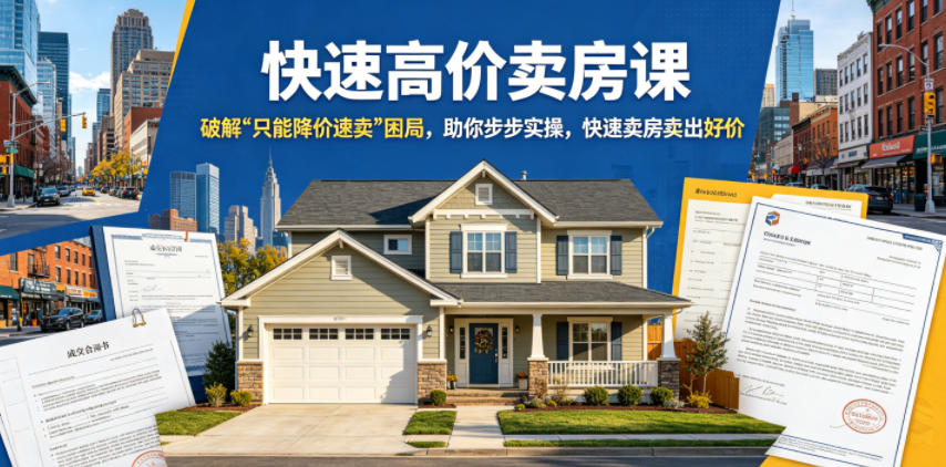快速高价卖房课，破解“只能降价速卖”困局，助你步步实操，快速卖房卖出好价(更新2026)-KJ分享