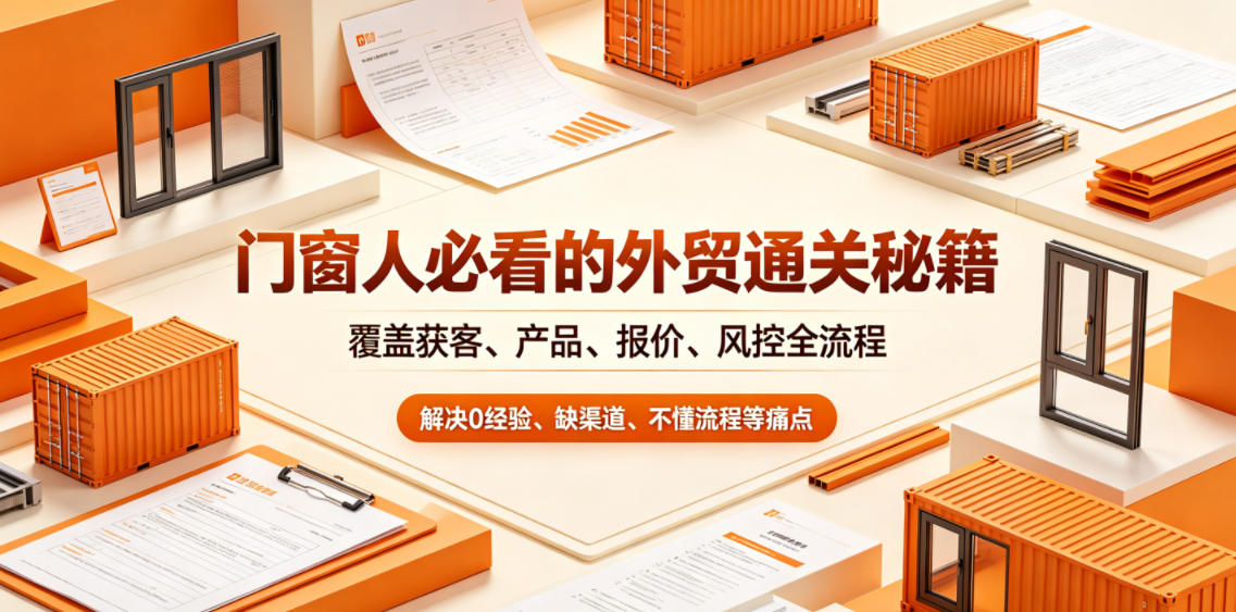 门窗人必看的外贸通关秘籍，块覆盖获客、产品、报价、风控全流程，解决0经验、缺渠道、不懂流程等痛点-KJ分享