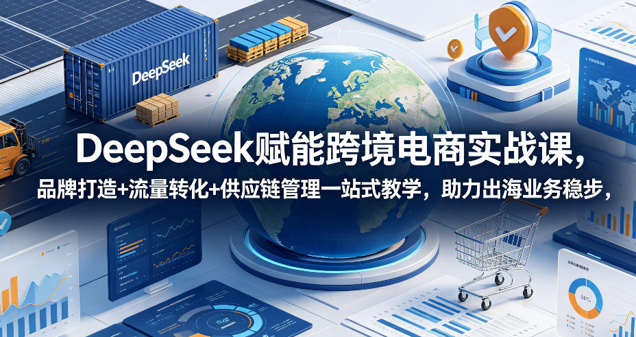 DeepSeek赋能跨境电商实战课，品牌打造+流量转化+供应链管理一站式教学，助力出海业务稳步发展-KJ分享