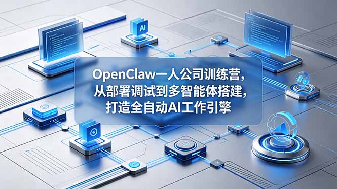 OpenClaw 一人公司训练营，从部署调试到多智能体搭建，打造全自动 AI 工作引擎-KJ分享