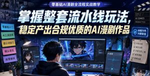 零基础AI漫剧全流程实战教学，掌握整套流水线玩法，稳定产出合规优质的AI漫剧作品-KJ分享