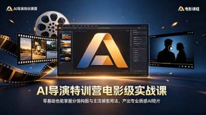 AI导演特训营电影级实战课,零基础也能掌握分镜构图与主流模型用法,产出专业质感AI短片-KJ分享