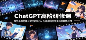 ChatGPT高阶研修课：解析工具原理与提示词技巧，AI漫剧创作等多场景落地应用-KJ分享