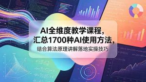 AI全维度教学课程，汇总1700种AI使用方法，结合算法原理讲解落地实操技巧-KJ分享