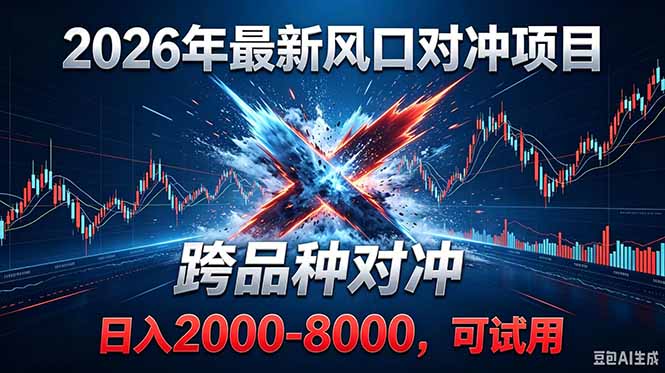 2026创业新风口！最新对冲！跨品种对冲！日收益2000-6000+-KJ分享