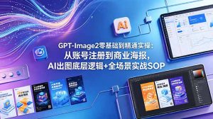 GPT-Image2零基础到精通实操:从账号注册到商业海报,AI出图底层逻辑+全场景实战SOP-KJ分享