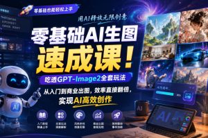 零基础AI生图速成课！吃透GPT-Image2全套玩法，从入门到商业出图，效率直接翻倍，实现AI高效创作-KJ分享