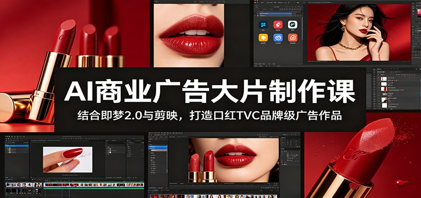 AI商业广告大片制作课：结合即梦2.0与剪映，打造口红TVC品牌级广告作品-KJ分享