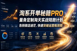 淘系开单秘籍PRO,量身定制淘天实战陪跑计划,告别做店迷茫、快速突破运营瓶颈期(2026年6月11)-KJ分享