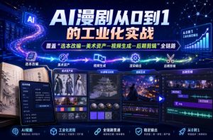 AI漫剧从0到1的工业化实战,覆盖“选本改编—美术资产—视频生成—后期剪辑”全链路(更新6月)-KJ分享