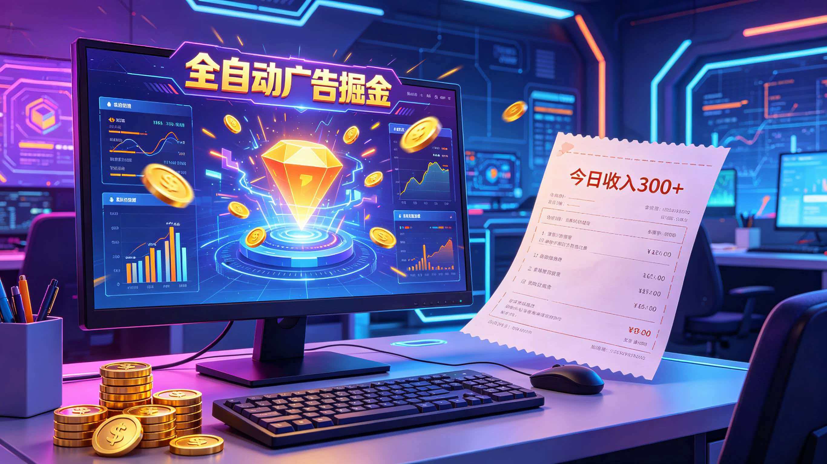 图片[1]-全自动广告掘金，日入300+。全程Ai自动化运行，解放双手，时间自由。收益稳定-御文网